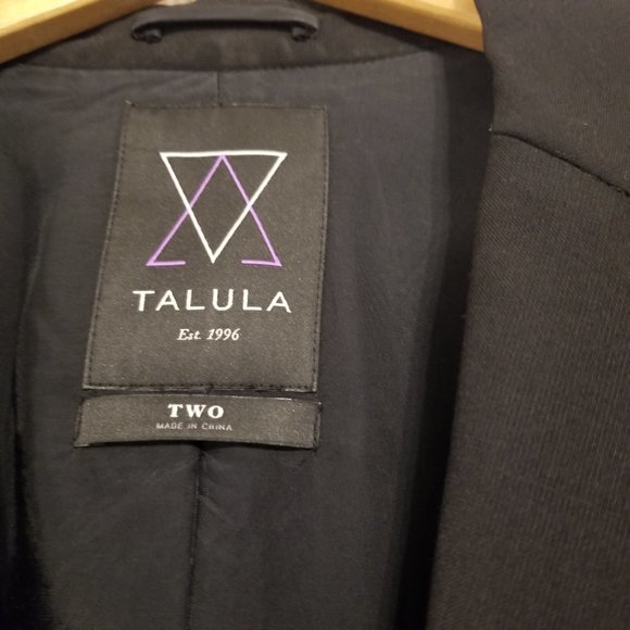 Talula Artizia Blazer Black Wool Jacket with Gold Buttons Cinched Waist US 2 - Picture 4 of 11